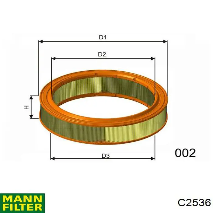 C2536 Mann-Filter filtro de aire