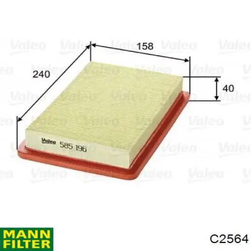 Filtro aire Mann-Filter C2564