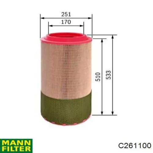 El filtro de aire MAN 8108405002 precio, desde 57,02 EUR