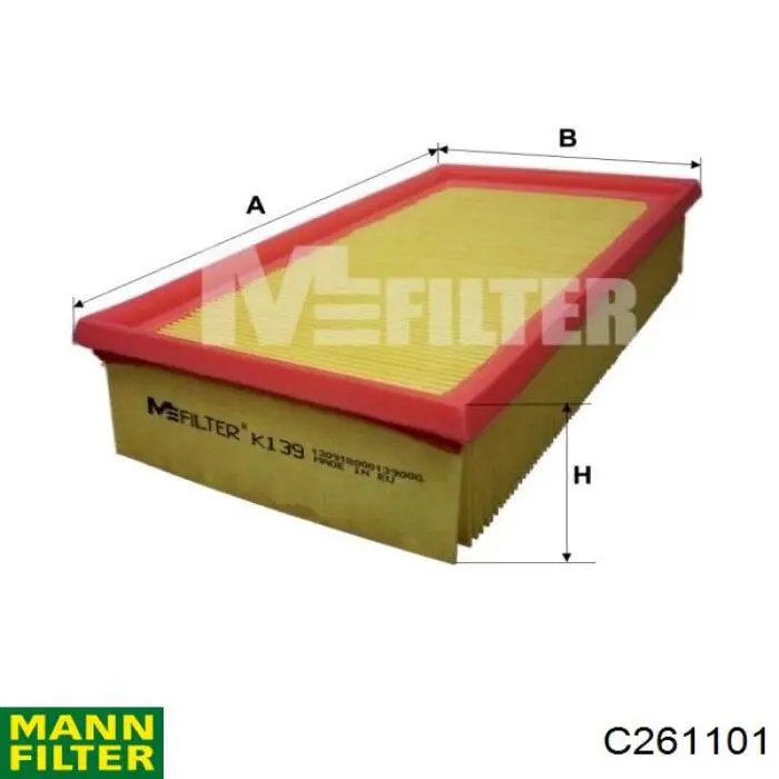 C261101 Mann-Filter Filtro de aire de motor