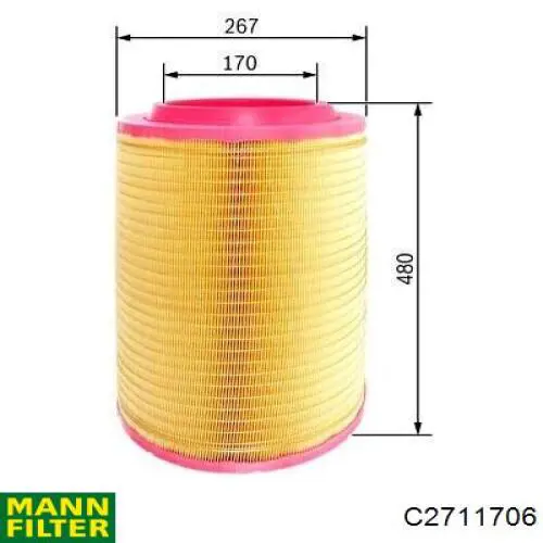 El filtro de aire Mann-Filter C2711706 precio, desde 57,26 EUR