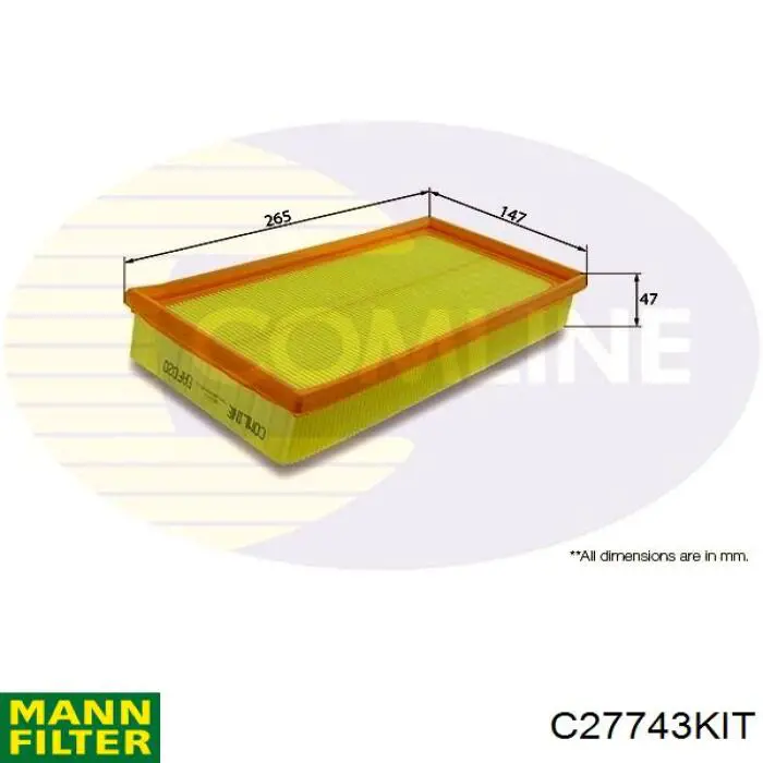 Filtro de aire 30C4700 UFI