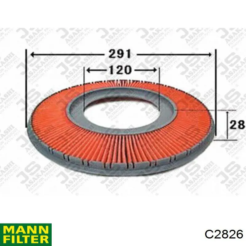 C2826 Mann-Filter Filtro de aire de motor