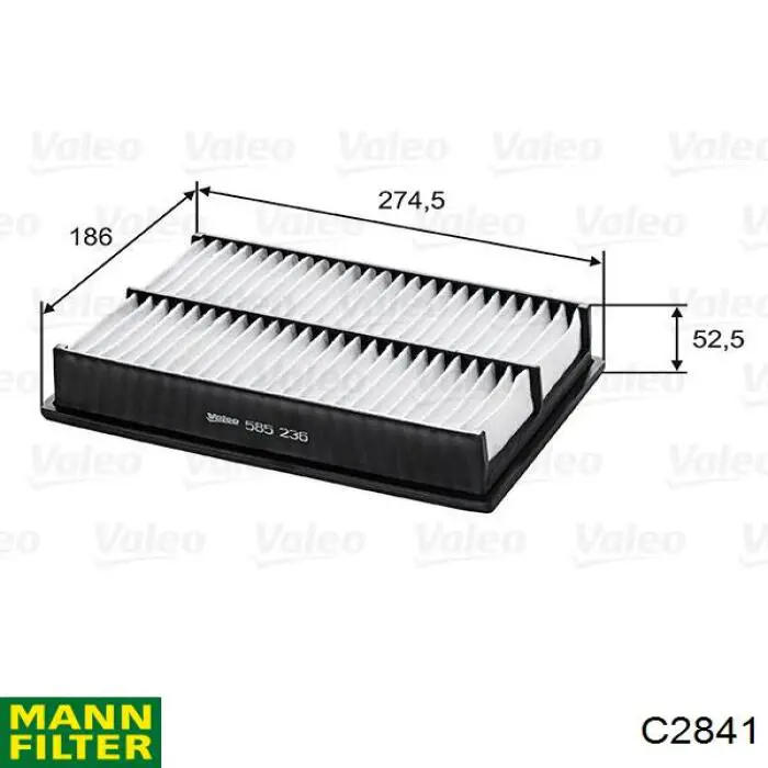 C2841 Mann-Filter filtro de aire