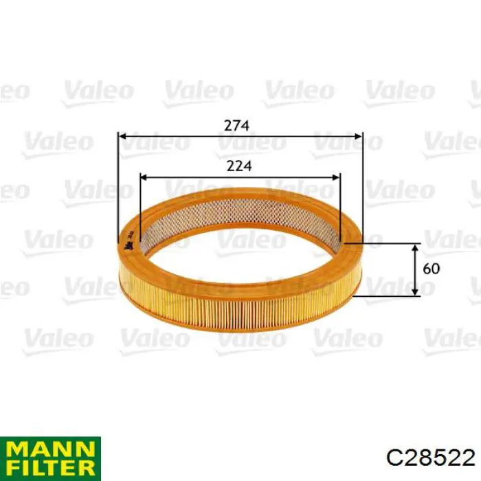 El filtro de aire Mann-Filter C28522 precio, desde 5,11 EUR