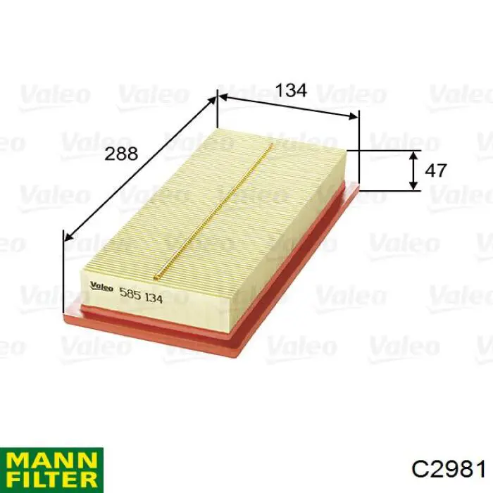 Filtro de aire LX689 Mahle Original