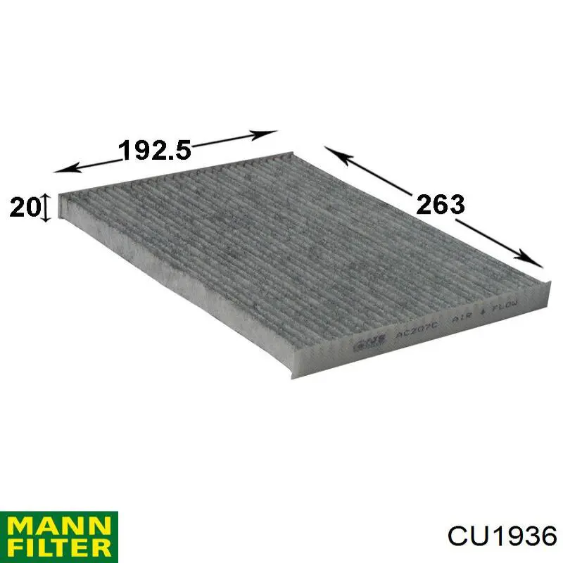 Filtro de cabina Mann-Filter CU1936 precio, desde 7,09 EUR
