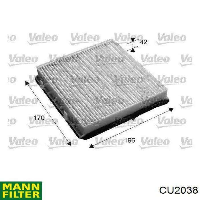 CU2038 Mann-Filter Filtro antipolen