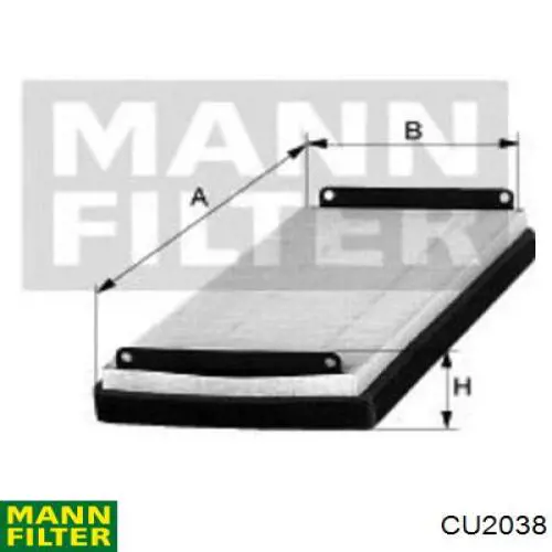 Filtro de habitáculo CU2038 Mann-Filter