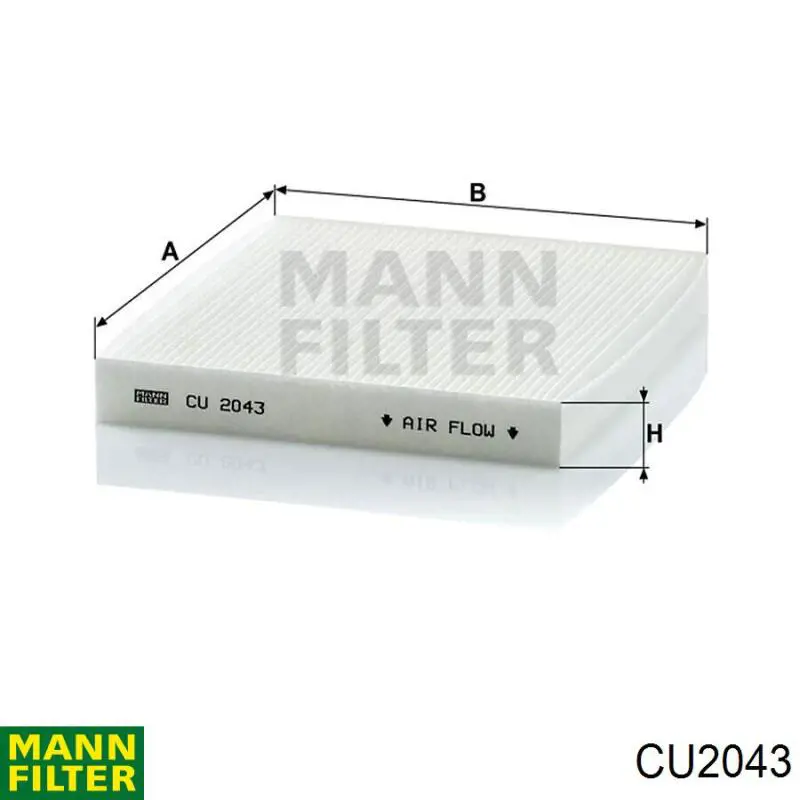 Filtro de cabina Mann-Filter CU2043 precio, desde 7,24 EUR