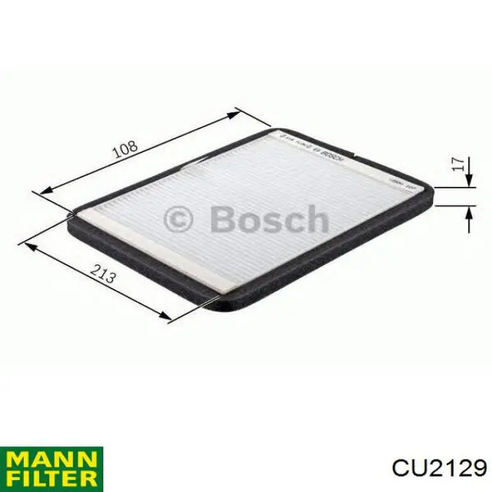 Filtro de cabina Mann-Filter CU2129 precio, desde 11,02 EUR