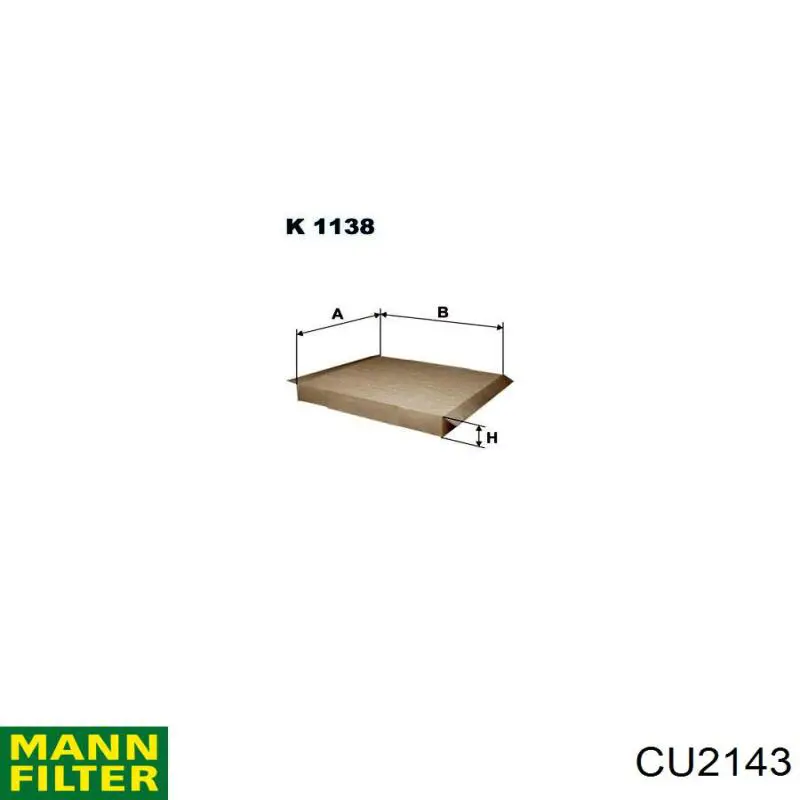 CU2143 Mann-Filter Filtro antipolen