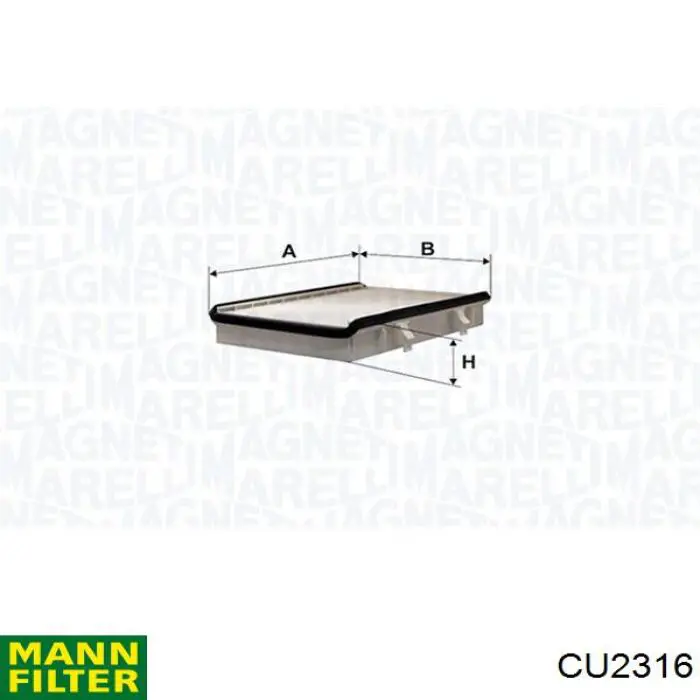 Filtro de cabina Mann-Filter CU2316 precio, desde 9,49 EUR
