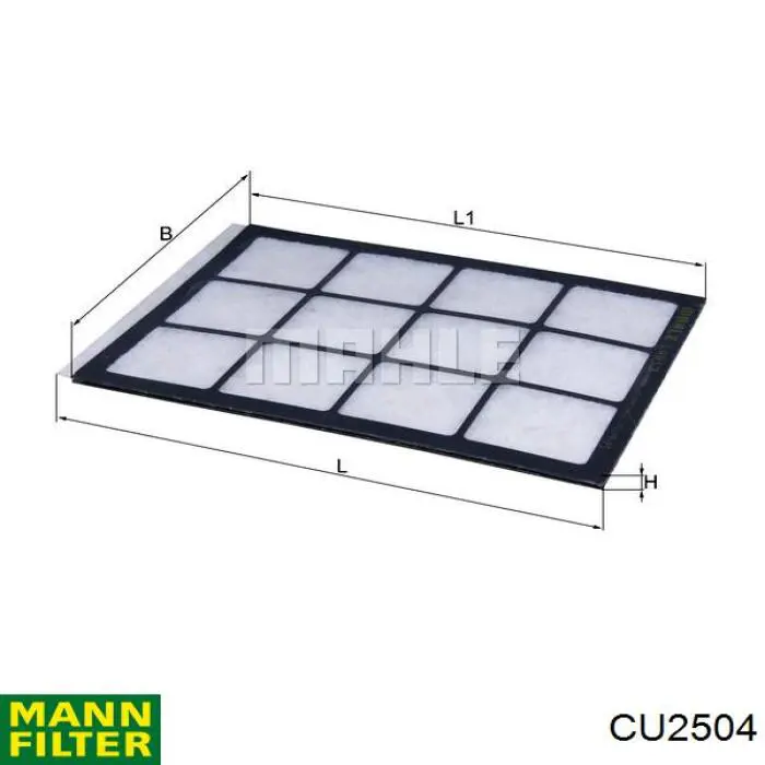 Filtro de cabina Mann-Filter CU2504 precio, desde 11,31 EUR