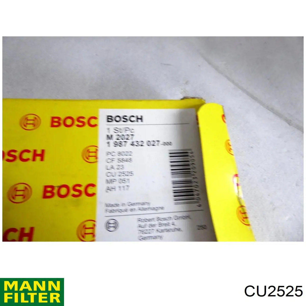 Filtro de habitáculo CU2525 Mann-Filter