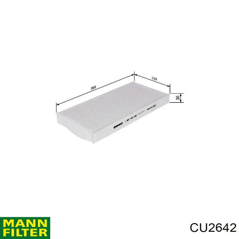 Filtro de cabina Mann-Filter CU2642 precio, desde 8,36 EUR