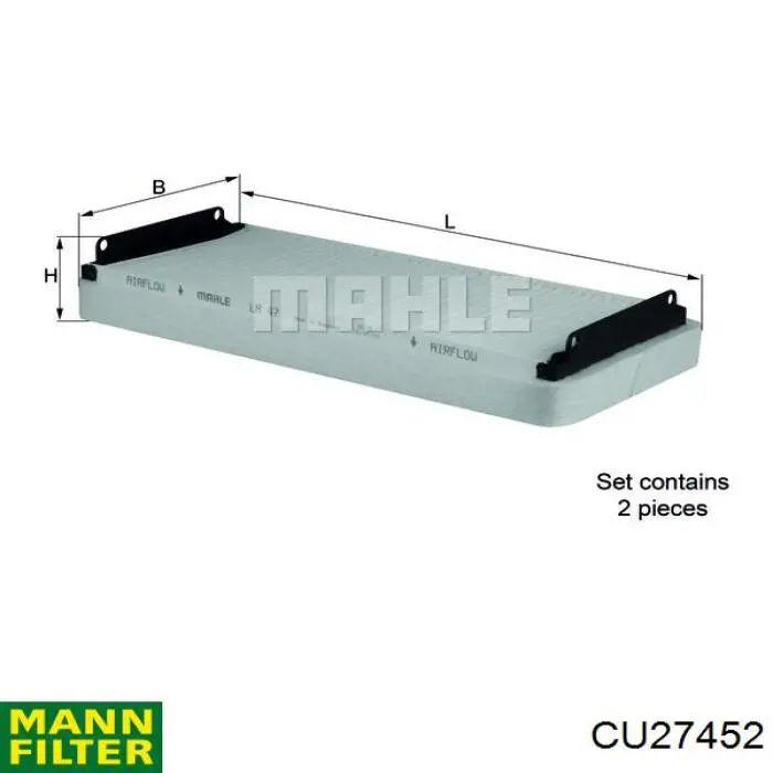 CU 2745-2 Mann-Filter filtro habitáculo