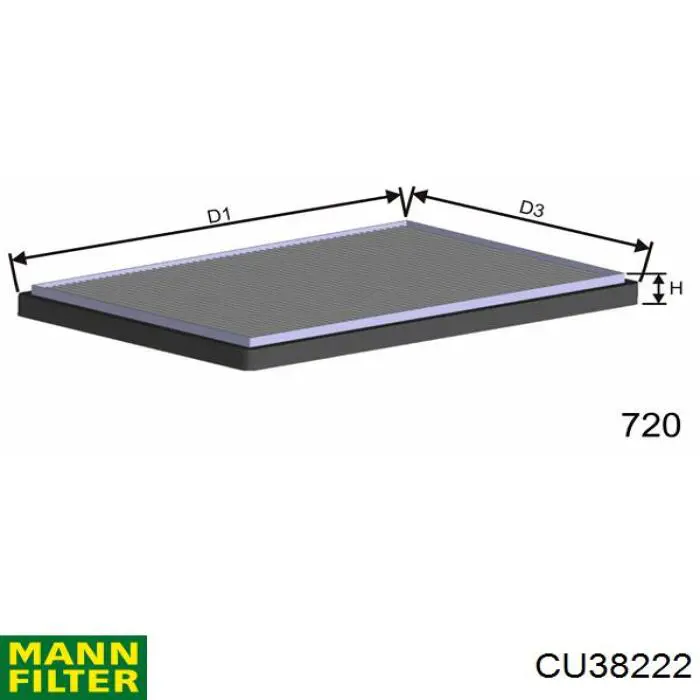 CU38222 Mann-Filter filtro habitáculo