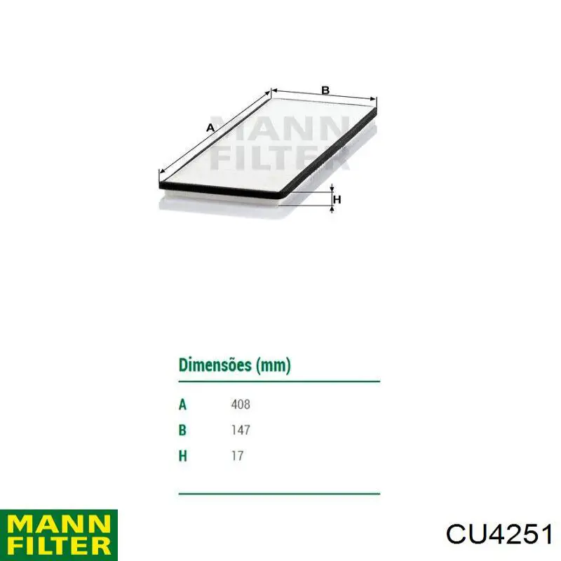 CU 4251 Mann-Filter filtro habitáculo