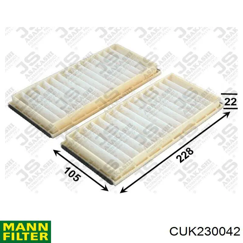 Filtro de cabina Mann-Filter CUK230042 precio, desde 17,44 EUR
