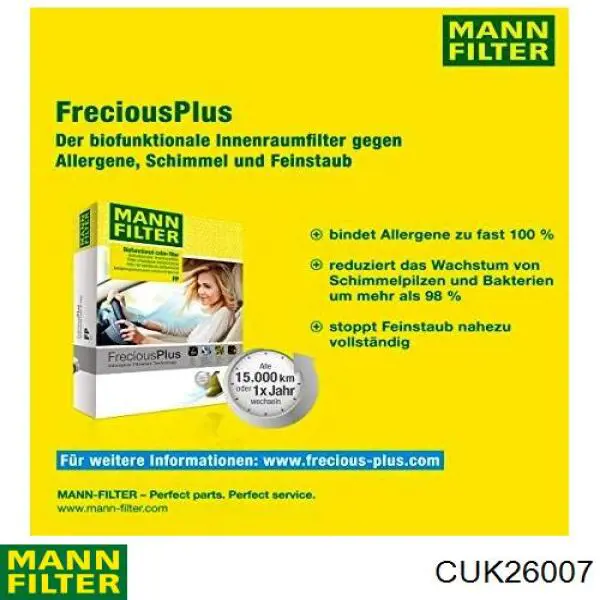 Comprar CUK26007 Mann-Filter Filtro de aire del habitáculo
