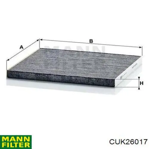 Filtro de cabina Mann-Filter CUK26017 precio, desde 14,57 EUR