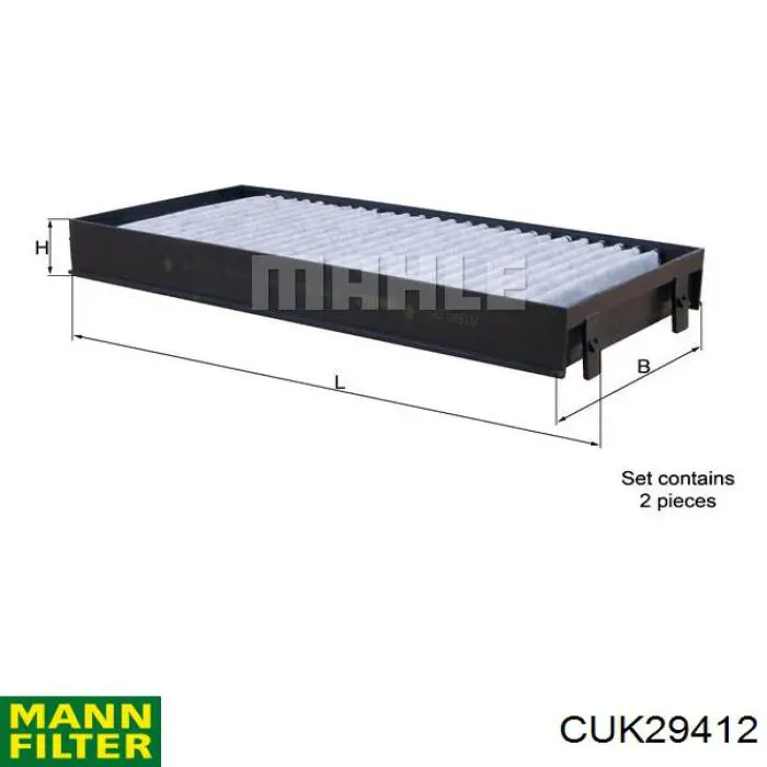 Filtro de cabina Mann-Filter CUK29412 precio, desde 27,54 EUR