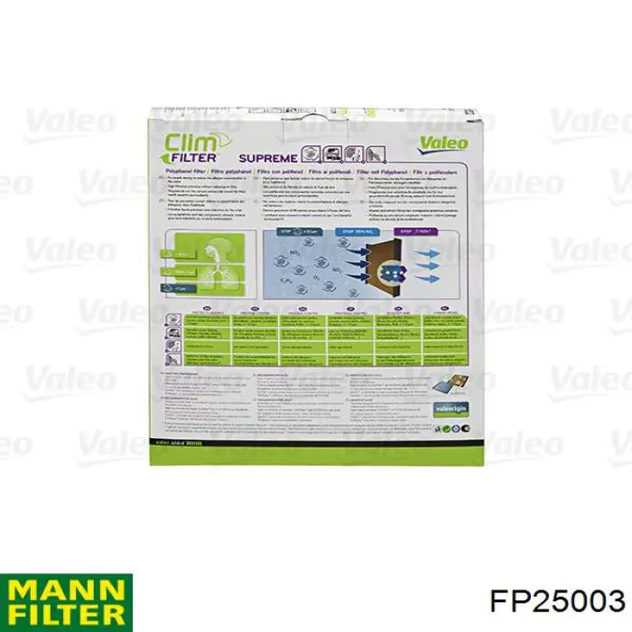 Comprar FP25003 Mann-Filter Filtro de aire del habitáculo