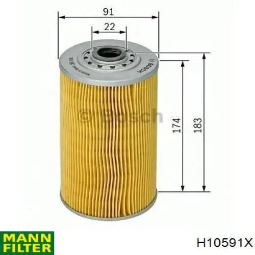 H10591X Mann-Filter filtro de aceite