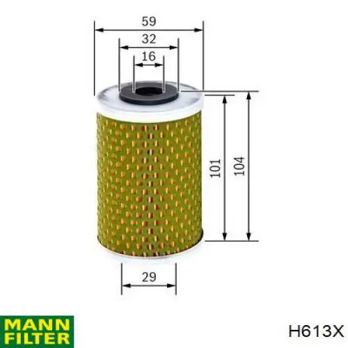 H613X Mann-Filter filtro de transmisión automática