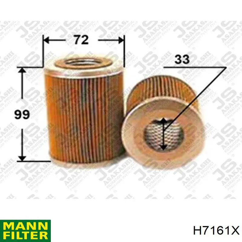 H7161X Mann-Filter filtro de aceite