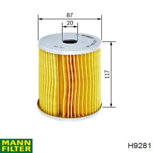 Comprar H9281 Mann-Filter Filtros de aceite