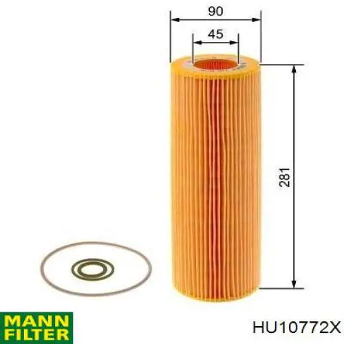 Filtro de aceite HU10772X Mann-Filter
