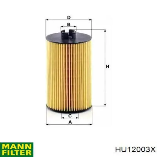 HU12003X Mann-Filter filtro de aceite