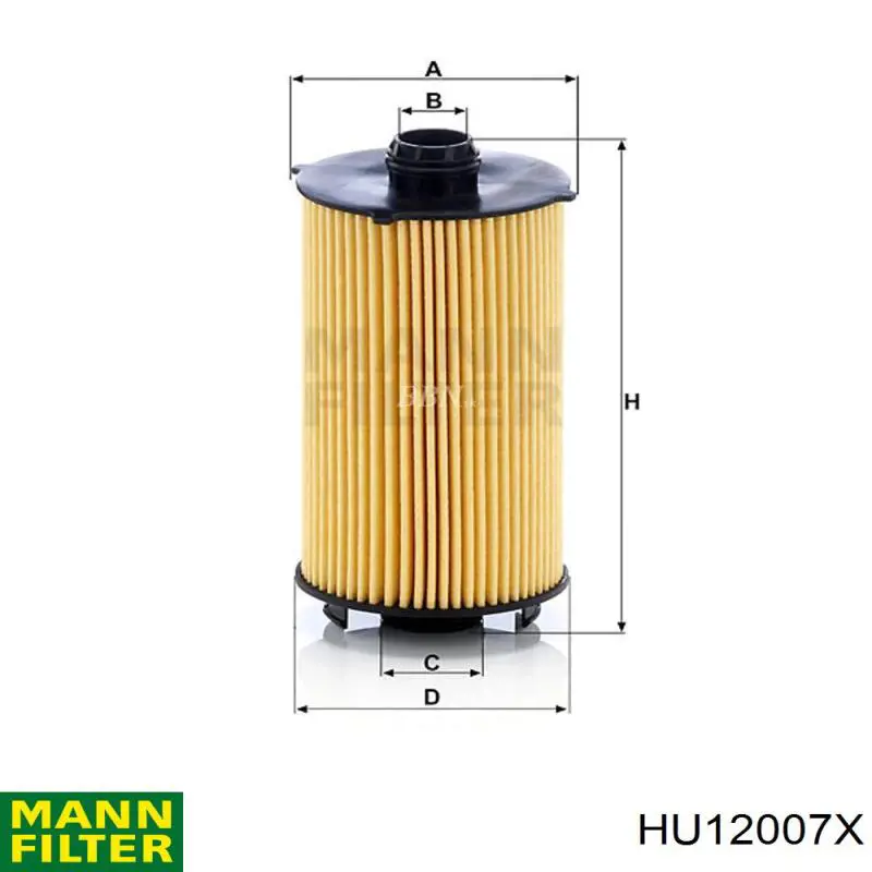 HU12007x Mann-Filter filtro de aceite