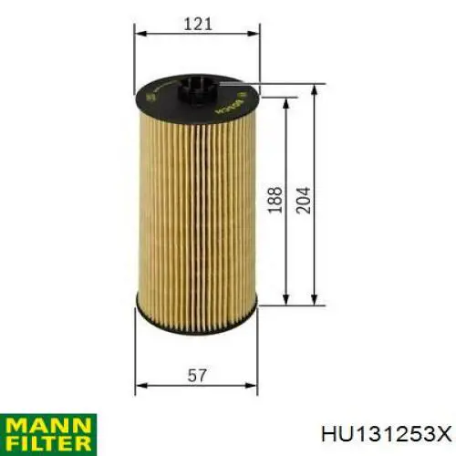 Filtro de aceite HU131253X Mann-Filter