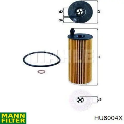 HU6004X Mann-Filter filtro de aceite