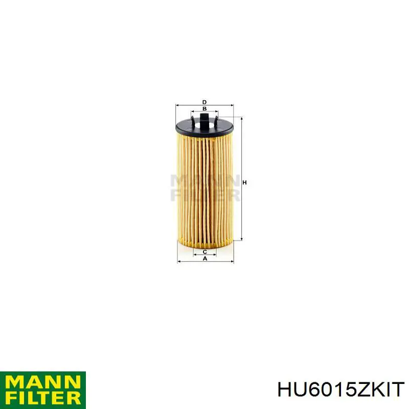 HU6015ZKIT Mann-Filter filtro de aceite