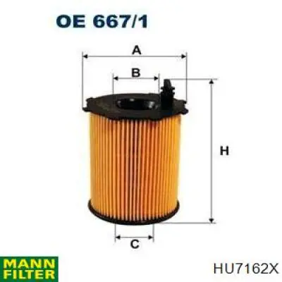 HU7162X Mann-Filter filtro de aceite