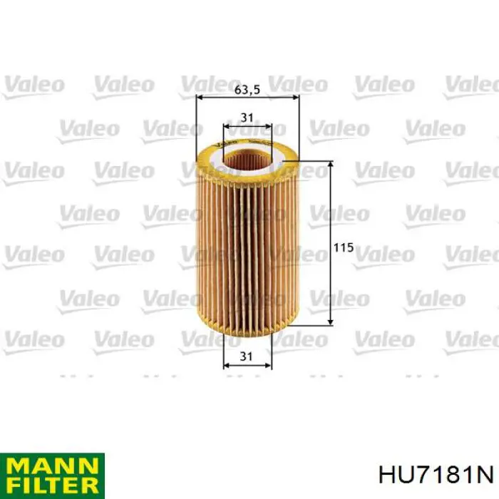 HU7181N Mann-Filter Filtro aceite