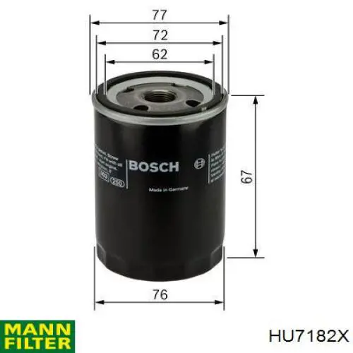HU7182X Mann-Filter Filtro aceite
