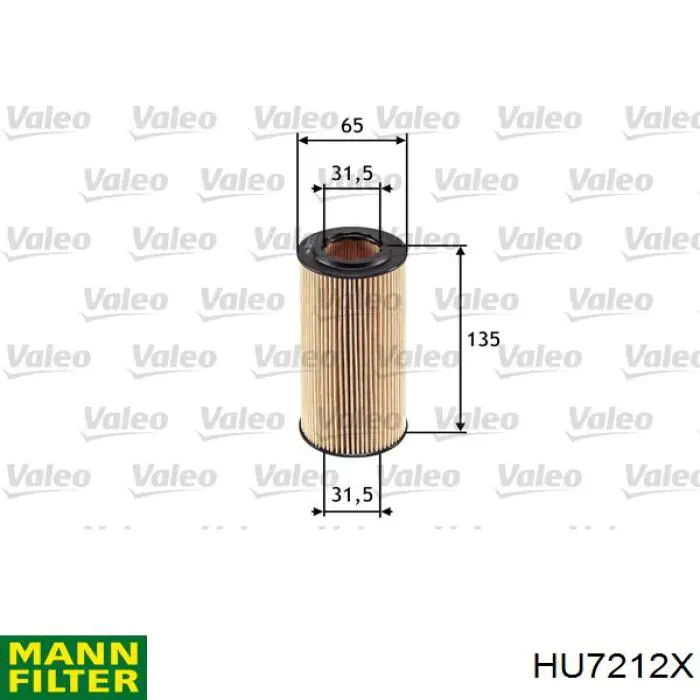 HU7212X Mann-Filter Filtro aceite