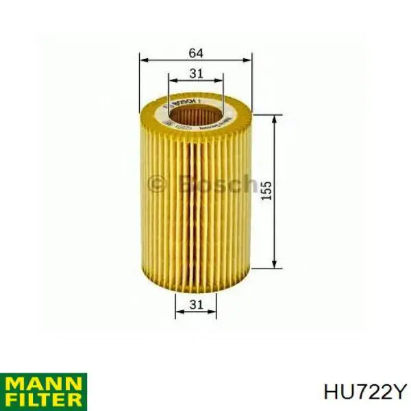Filtro de aceite Mann-Filter HU722Y precio, desde 5,48 EUR