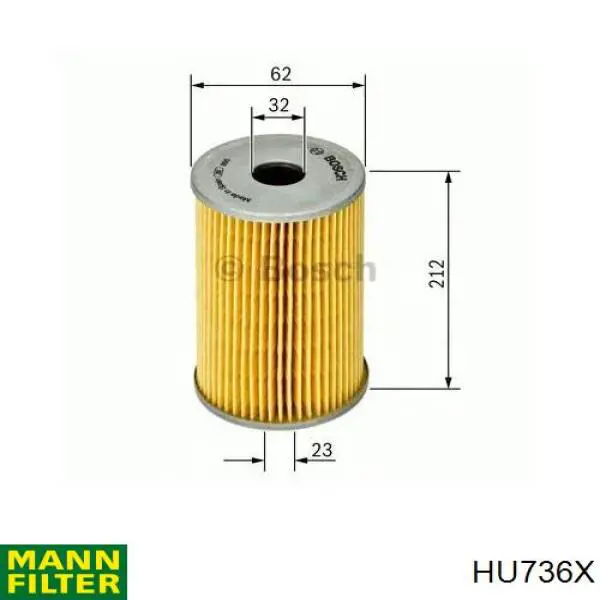 Filtro de aceite HU736X Mann-Filter