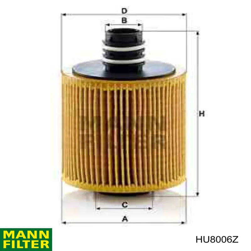 Filtro de aceite HU8006Z Mann-Filter