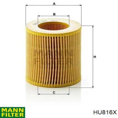 HU816X Mann-Filter Filtro aceite
