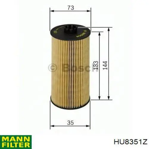 HU8351Z Mann-Filter Filtro aceite