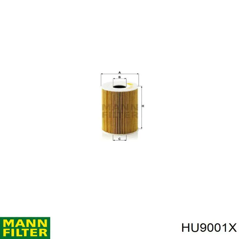 HU9001X Mann-Filter filtro de aceite