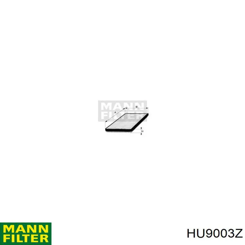 Filtro de aceite HU9003Z Mann-Filter