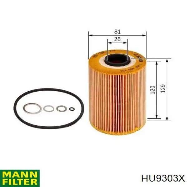 Comprar HU9303X Mann-Filter Filtros de aceite